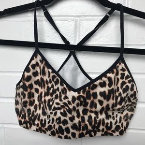 {VS PINK} Leopard Print Bra Yoga Top